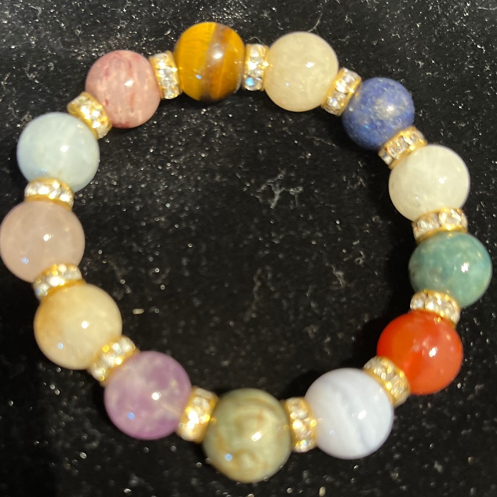 Boho chic natural healing stone bracelet
